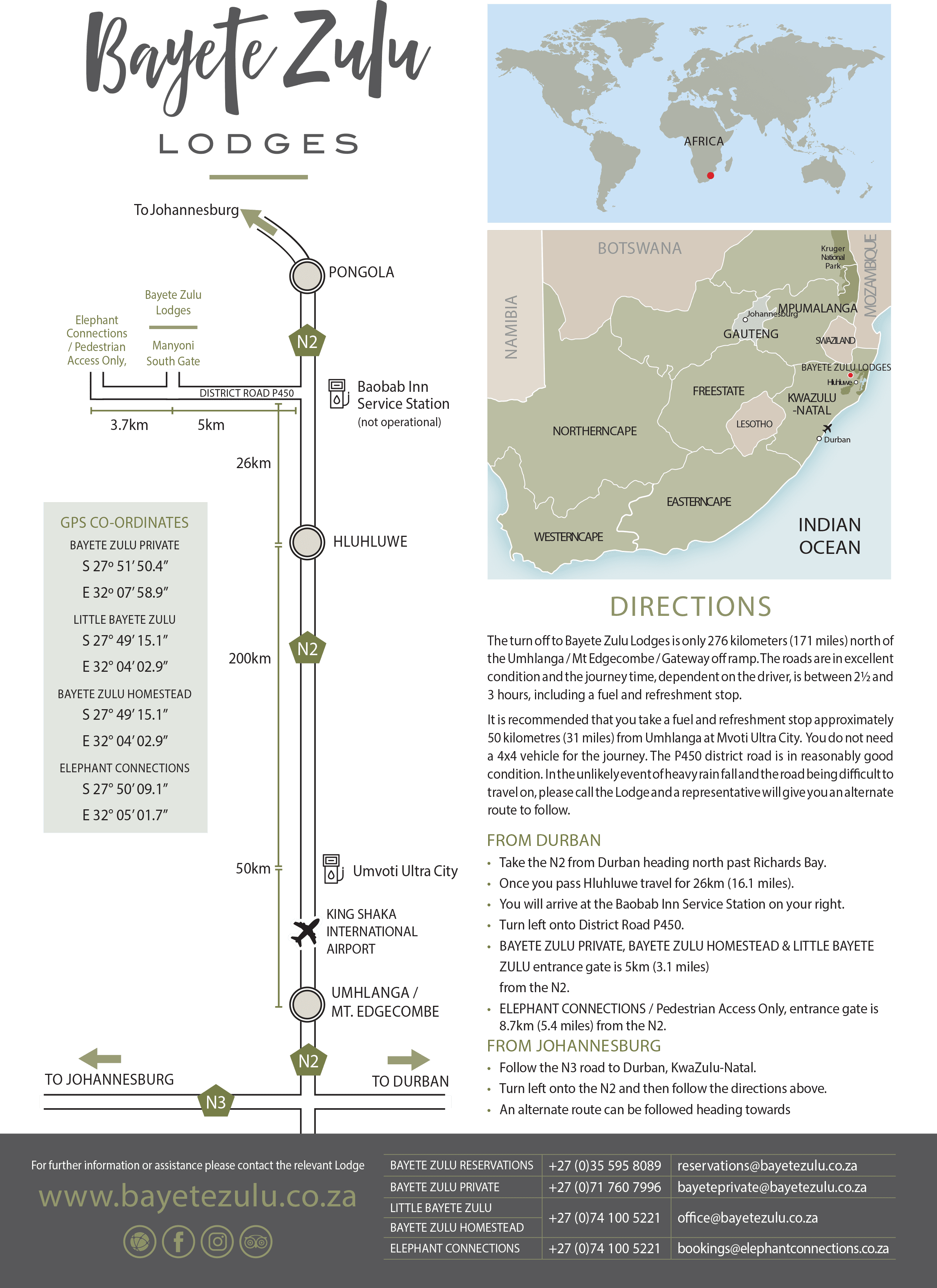 Bayete Zulu Directions